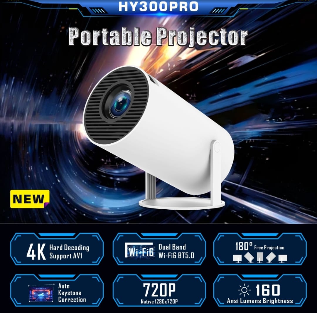 HY 300 Mini 4k Projector