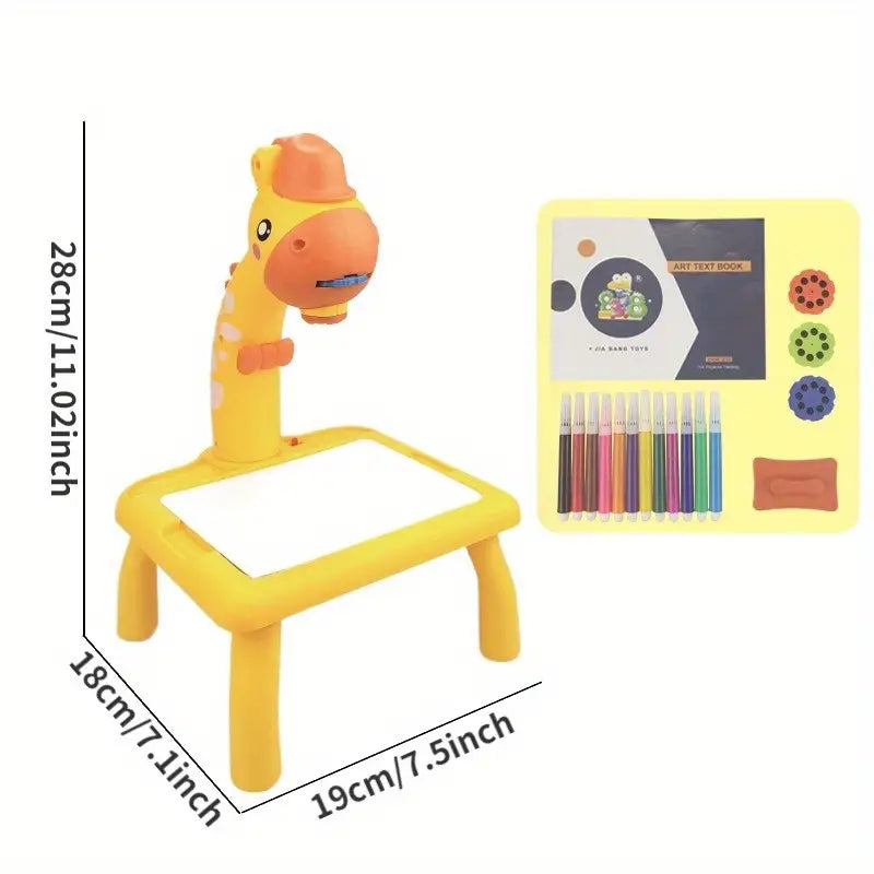 Artistic Exploration, Youngsters' Creative Drawing Projector Table - Educational Art & Craft Set with 24 Unique Patterns, Enhances Color Perception and Imagination