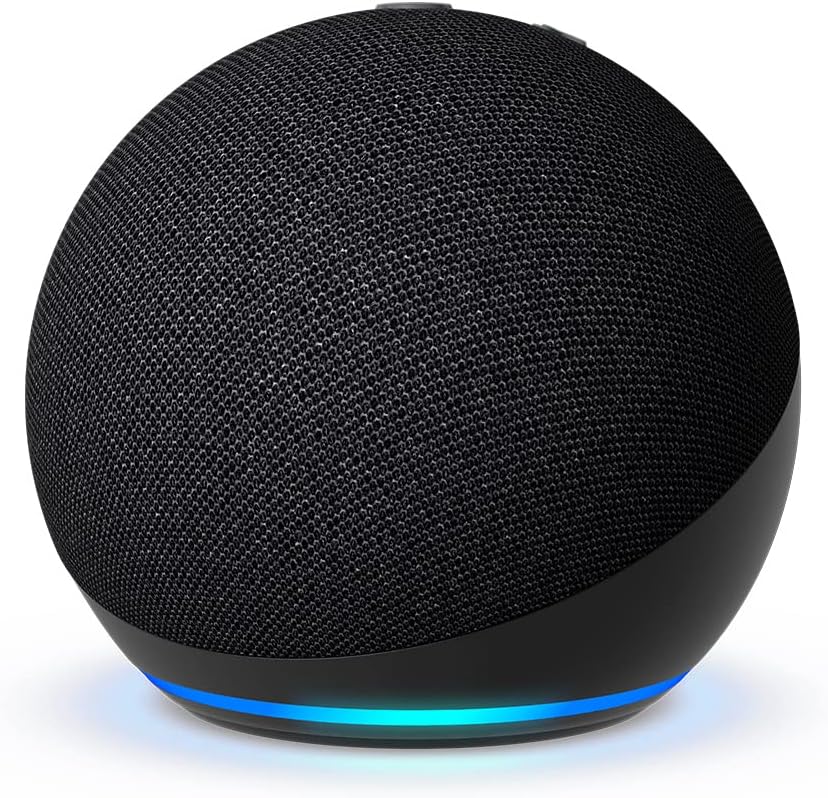 Echo Dot (5th Gen) | smart bluetooth speaker with vibrant sound and Alexa | Use your voice to control smart home devices, play the Quran or music, and more (speaks English & Khaleeji