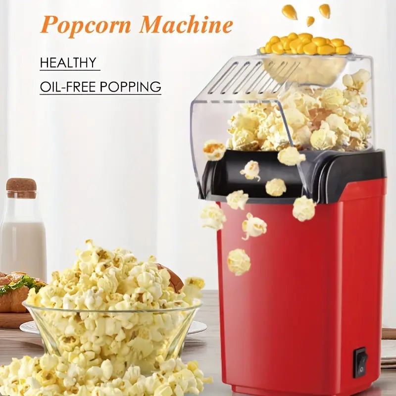 صانعة الفشار الصغيرة - أوتوماتيكية، كهربائية بتصميم الهواء الساخن للاستخدام المنزل  Mini Popcorn Maker Automatic, Electric Hot Air Design for Home Use