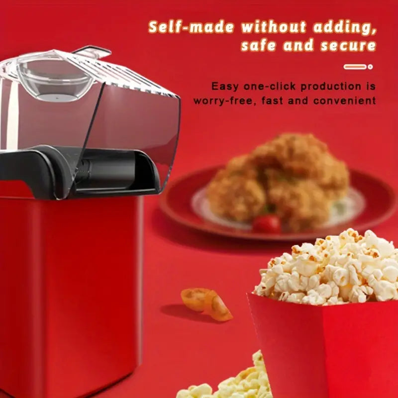 صانعة الفشار الصغيرة - أوتوماتيكية، كهربائية بتصميم الهواء الساخن للاستخدام المنزل  Mini Popcorn Maker Automatic, Electric Hot Air Design for Home Use