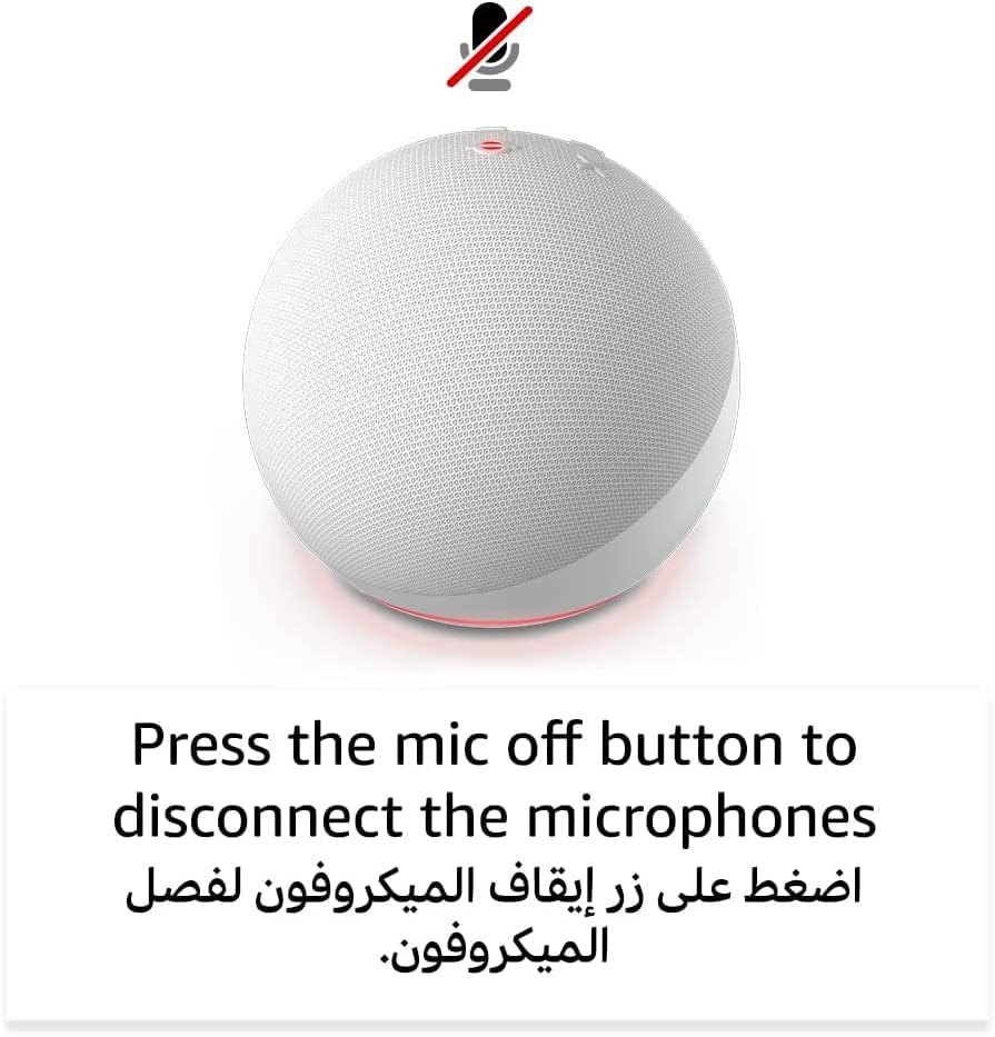 Echo Dot (5th Gen) | smart bluetooth speaker with vibrant sound and Alexa | Use your voice to control smart home devices, play the Quran or music, and more (speaks English & Khaleeji