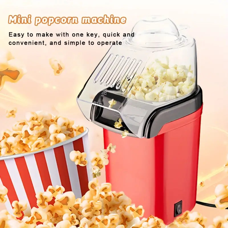 صانعة الفشار الصغيرة - أوتوماتيكية، كهربائية بتصميم الهواء الساخن للاستخدام المنزل  Mini Popcorn Maker Automatic, Electric Hot Air Design for Home Use