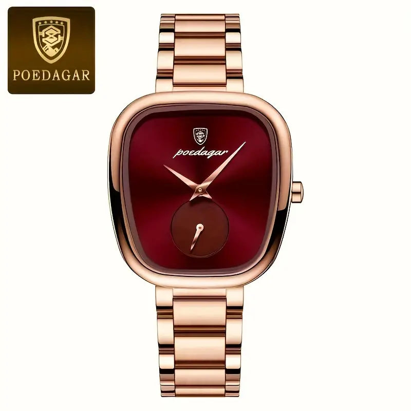 Elegant Square Stainless Steel Women's Watch with Quartz Movement - Luxury Fashion, Non-