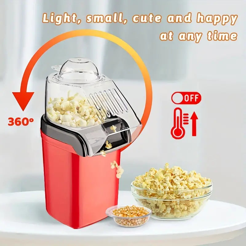 صانعة الفشار الصغيرة - أوتوماتيكية، كهربائية بتصميم الهواء الساخن للاستخدام المنزل  Mini Popcorn Maker Automatic, Electric Hot Air Design for Home Use