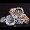 FORSINING Women's Luxury Rhinestone Flower Mechanical Watch